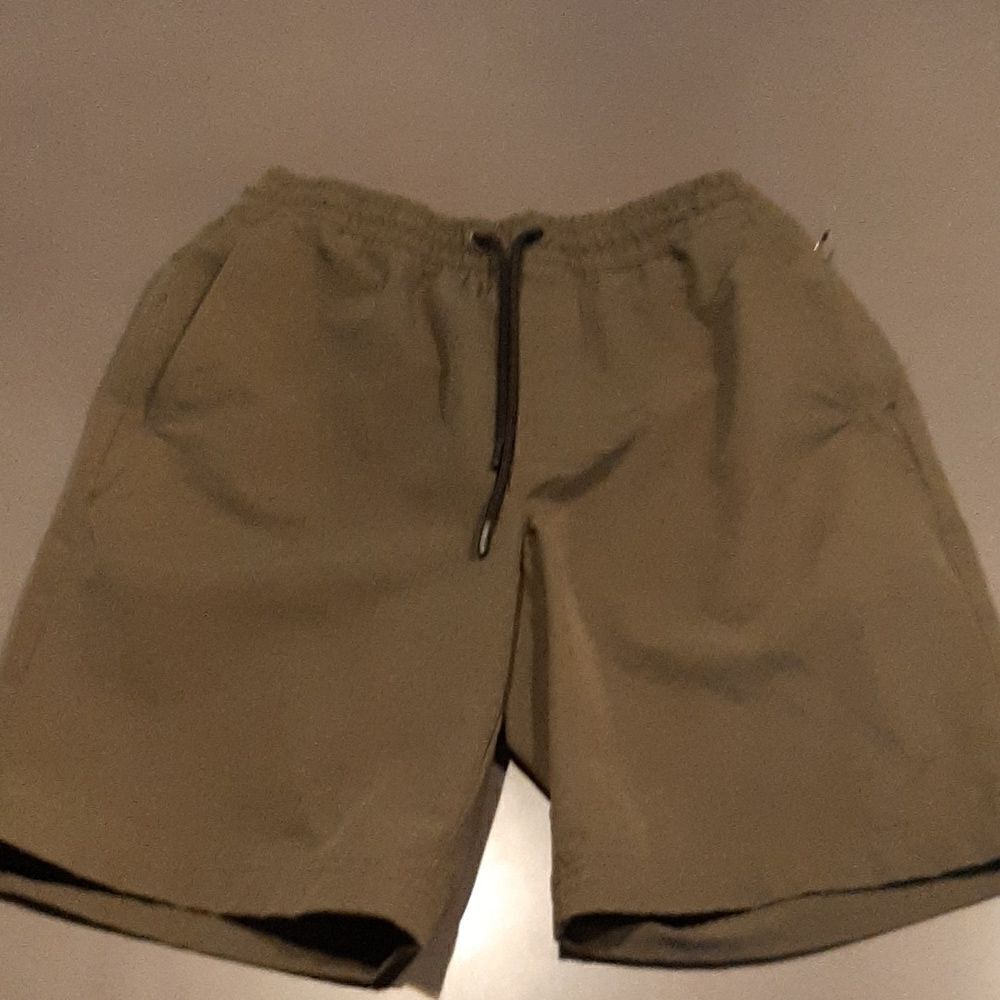 Never Not Hustling New Dark Green Shorts with Cynch Waist
